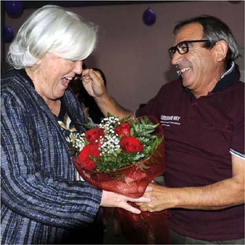 Maria Del Zompo e Filippo Spano, referente della Stanza Rosa di Studi Umanistici (Sa Duchessa, via Is Mirrionis)